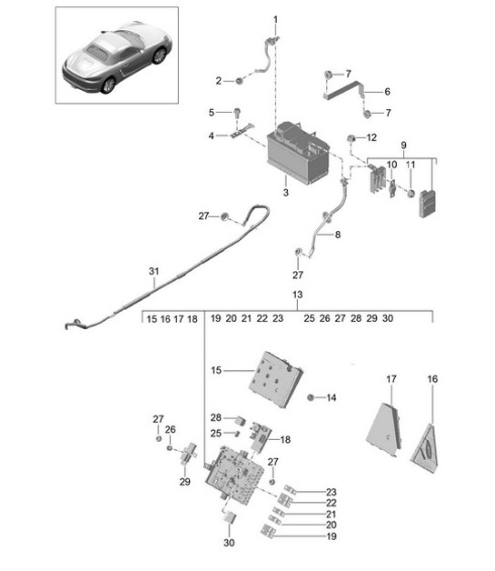 Diagram 902-006 Porsche Boxster 718 (982) 2017>> Electrical equipment