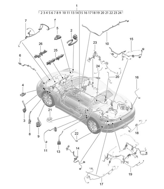 Wiring looms / Passenger compartment and part section / wiring harness 718 (982) Boxster 2017>>