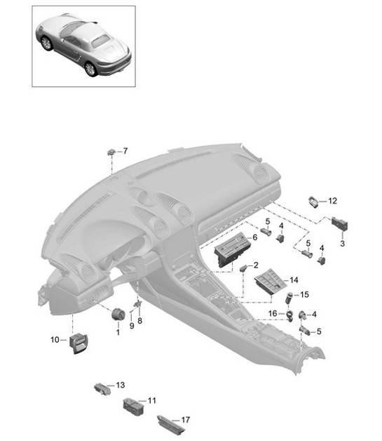 Diagram 903-005 Porsche Cayman 987C/981C (2005-2016) Electrical equipment