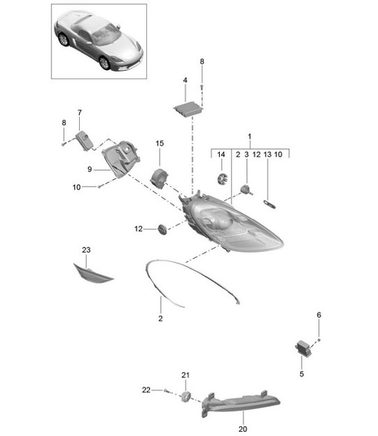 Diagram 905-003 Porsche 991 (911) MK1 2012-2016 Electrical equipment
