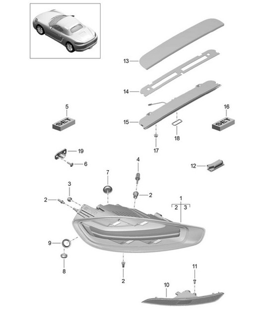 Diagram 905-005 Porsche Macan (95B) MK1 (2014-2018) Electrical equipment