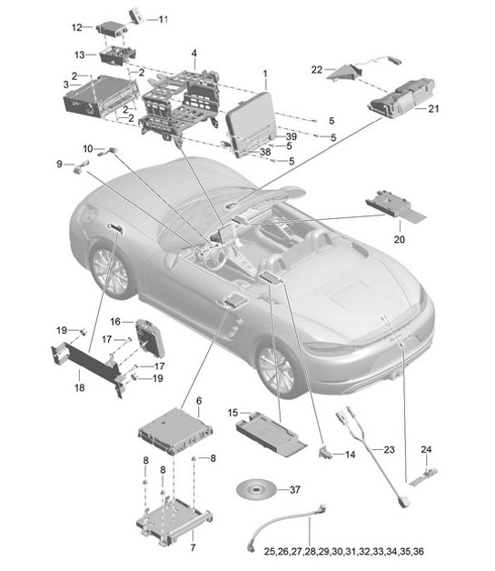 Diagram 911-000 Porsche Macan (95B) MK1 (2014-2018) Electrical equipment