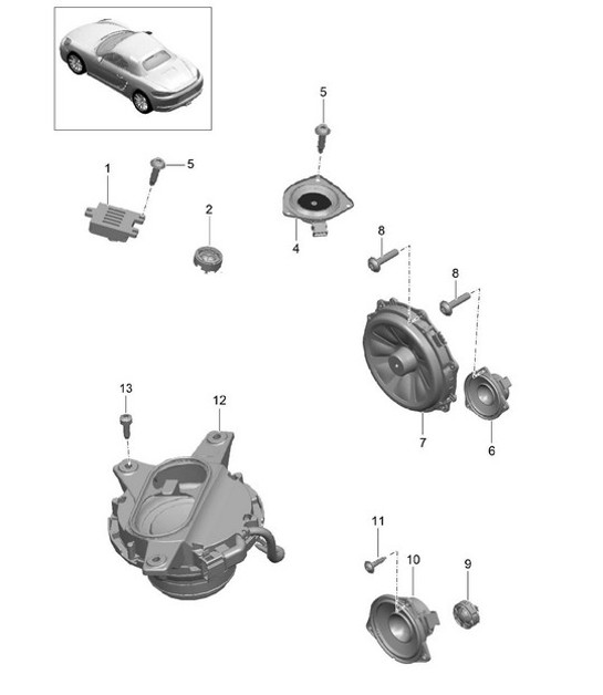 Diagram 911-005 Porsche Macan (95B) MK1 (2014-2018) Electrical equipment