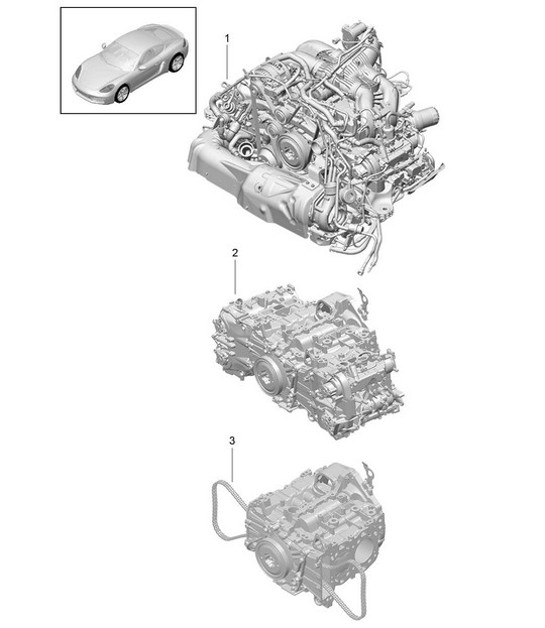 Diagram 101-000 Porsche 991.2 Carrera 4 3.0L (370 Bhp) 2016-19 Engine