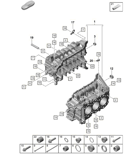 Diagram 101-006 Porsche 997 GT3 2007>> Engine