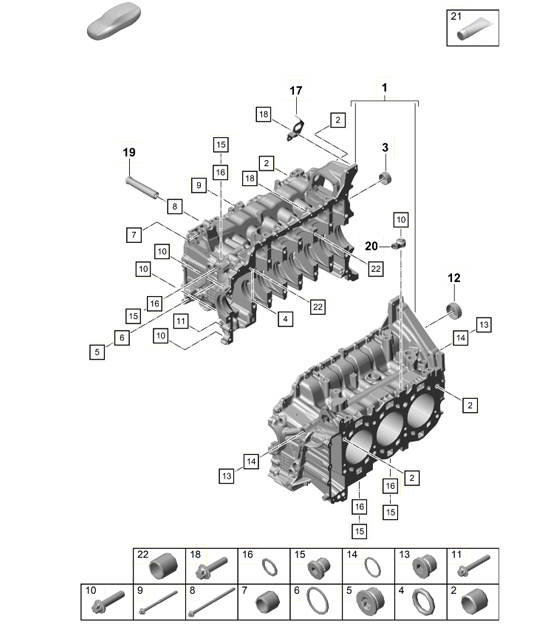 Diagram 101-006 Porsche 997 (911) MK2 2009-2012 Engine