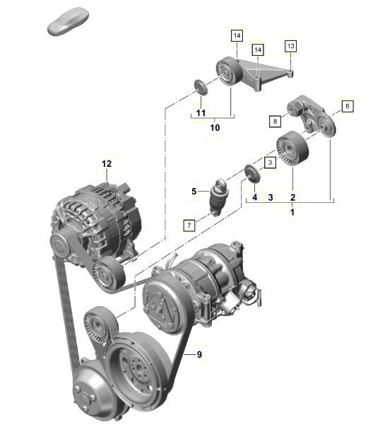 Diagram 101-011 Porsche 997 (911) MK1 2005-2008 Engine