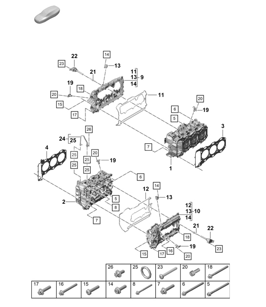 Diagram 103-001 Porsche Macan (95B) MK1 (2014-2018) Engine