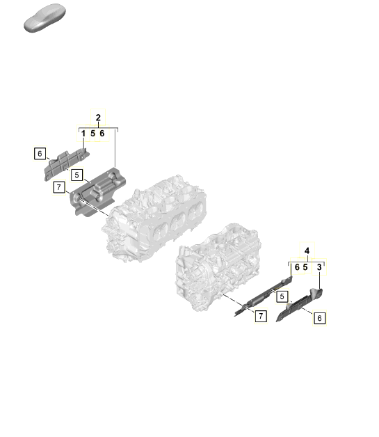 Diagram 103-008 Porsche Macan (95B) MK1 (2014-2018) Engine