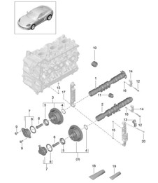 Camshaft / Hydraulic tappet / Camshaft adjuster unit 718C (982C) Cayman 2017>>