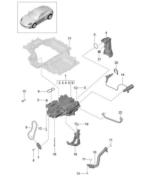 Diagram 104-000 Porsche Macan (95B) MK1 (2014-2018) Engine