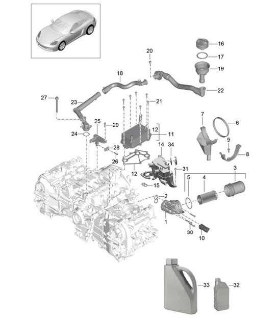 Diagram 104-005 Porsche Boxster 986 2.7L 2003-04 Engine