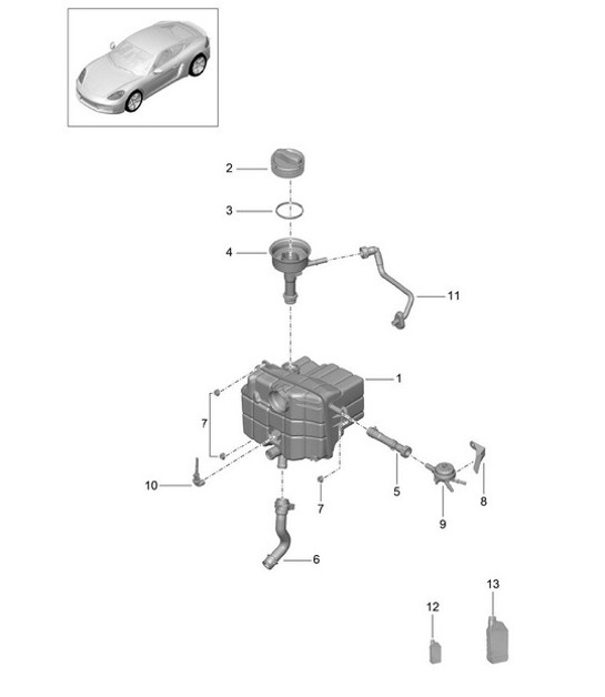Diagram 105-020 Porsche 997 (911) MK2 2009-2012 Engine