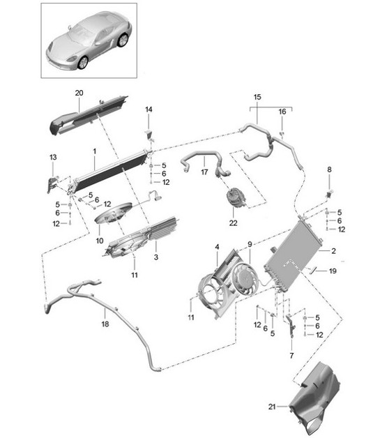Diagram 105-025 Porsche Boxster 718 (982) 2017>> Engine