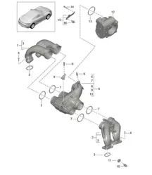 Intake air distributor / Throttle valve adapter 718C (982C) Cayman 2017>>