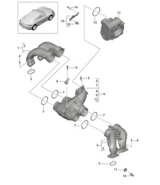 Intake air distributor / Throttle valve adapter 718C (982C) Cayman 2017>>