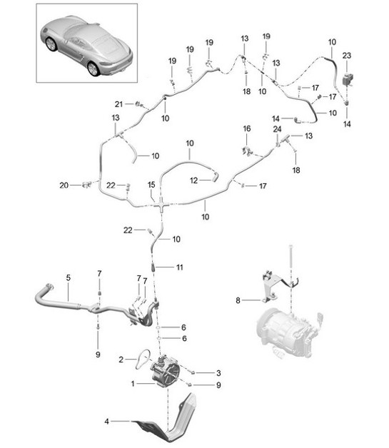 Diagram 107-015 Porsche Boxster 718 2.0L PDK (300 CV) Motor