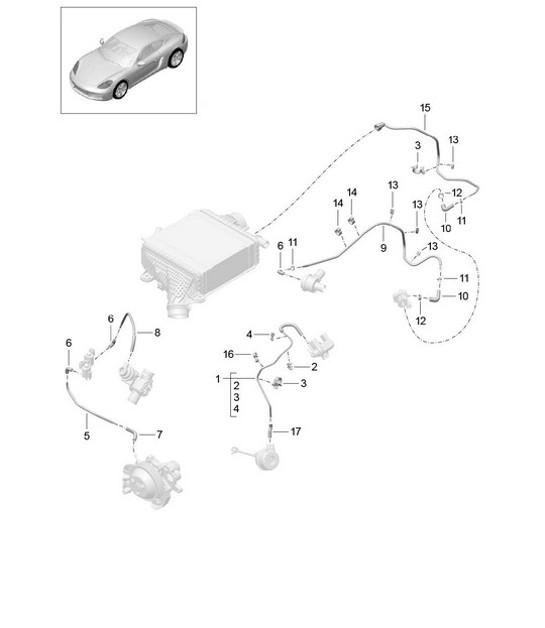 Diagram 107-025 Porsche Macan (95B) MK1 (2014-2018) Engine