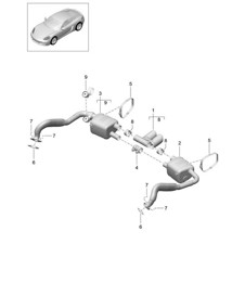 Exhaust system Sport (PR:176) 718C (982C) Cayman 2017>>