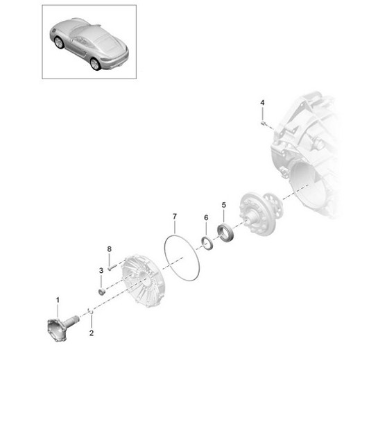 Diagram 302-005 Porsche Cayman 2.9L 987C MKII 2009-12 Transmission