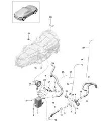 Manual gearbox / Heat exchanger / Oil pipe / Water pipe (Model: G8200,G8220) - 6 speed manual - 718C (982C) Cayman 2017>>