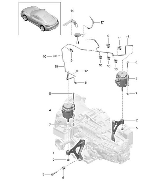 Diagram 306-000 Porsche Cayenne MK2 (957) 2007-2010 Overdragen