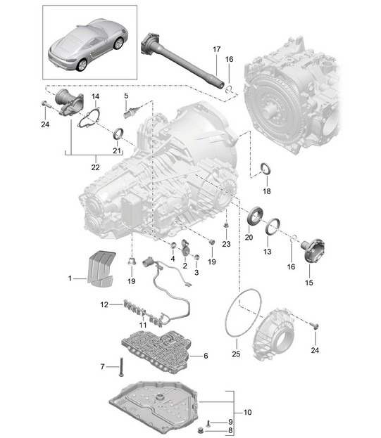 - PDK - Gearbox / Individual parts (Model: CG210,CG240,CG270) 718C (982C) Cayman 2017>>