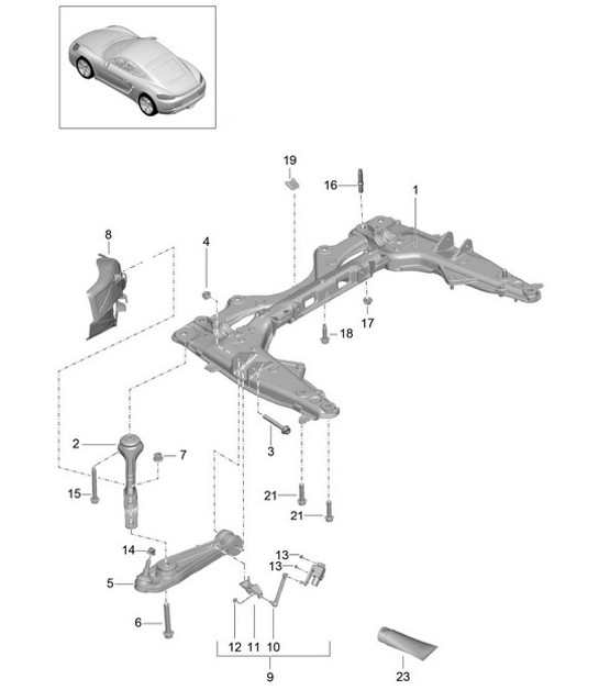 Diagram 401-000 Porsche Macan (95B) MK1 (2014-2018) Front Axle, Steering 