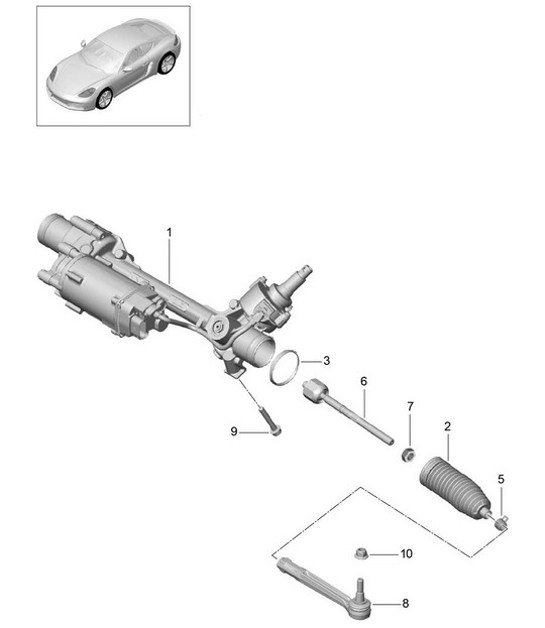 Diagram 403-000 Porsche 911 & 912 (1965-1989) Front Axle, Steering 