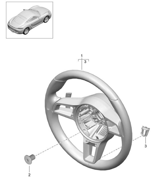 Steering wheels / Manual gearbox (PR:480) 718C (982C) Cayman 2017>>