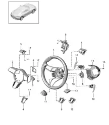 Steering wheel / Individual parts (PR:858,XLL) 718C (982C) Cayman 2017>>