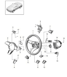 Steering wheel / Individual parts (PR:858,XLL) 718C (982C) Cayman 2017>>