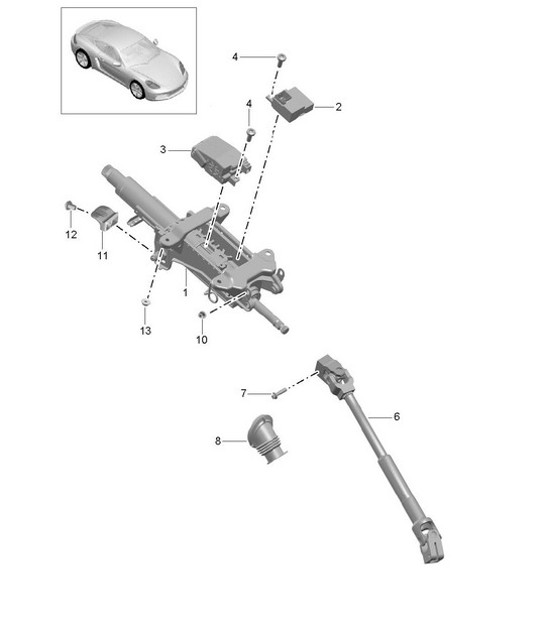 Diagram 403-060 Porsche 997 MKII Carrera C4 3.6L 2009-12 Front Axle, Steering 
