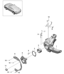 Rear axle / Wheel carrier / Wheel hub 718C (982C) Cayman 2017>>