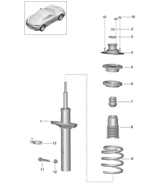 Diagram 502-000 Porsche Macan (95B) MK1 (2014-2018) Rear Axle