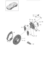 Disc brake / Front axle 718C (982C) Cayman 2017>>
