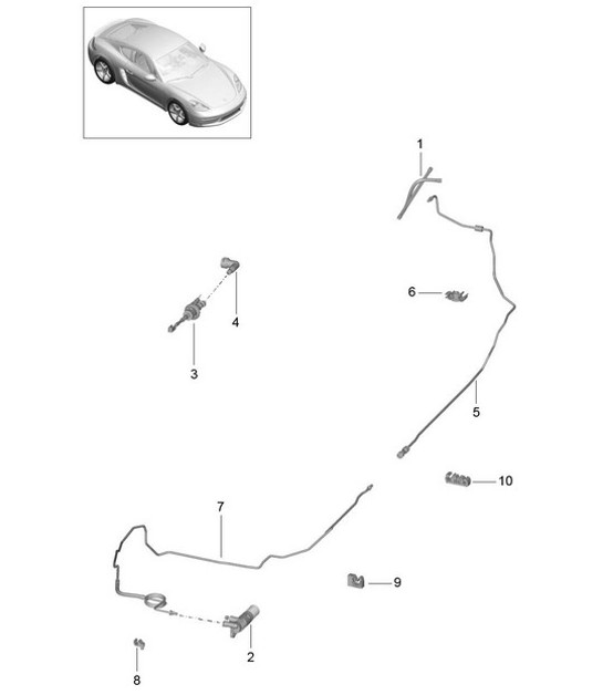 Diagram 703-000 Porsche 911 & 912 (1965-1989) Hand Lever System, Pedal Cluster 