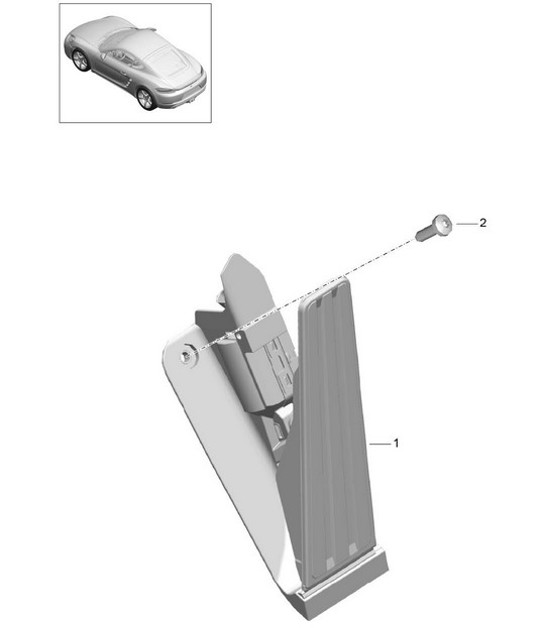 Diagram 704-000 Porsche 970.2 Panamera S E-Hybrid V6 3.0L (416Hp) 2014-16 Hand Lever System, Pedal Cluster 