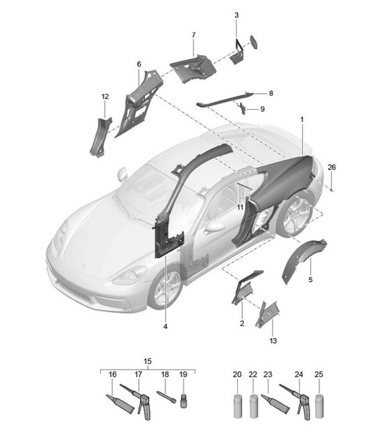 Diagram 801-050 Porsche Macan (95B) MK1 (2014-2018) Body