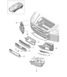 Air guide Front bumper 718C (982C) Cayman 2017>>