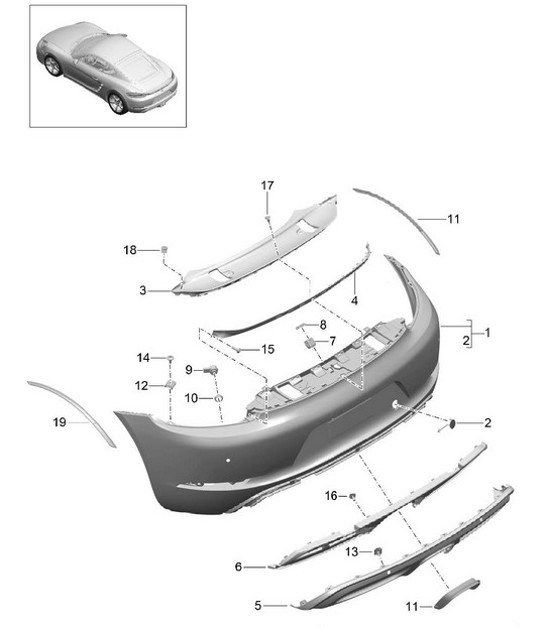 Diagram 802-023 Porsche Macan (95B) MK1 (2014-2018) Body