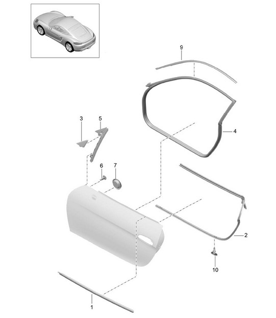 Door seal and Trim 718C (982C) Cayman 2017>>