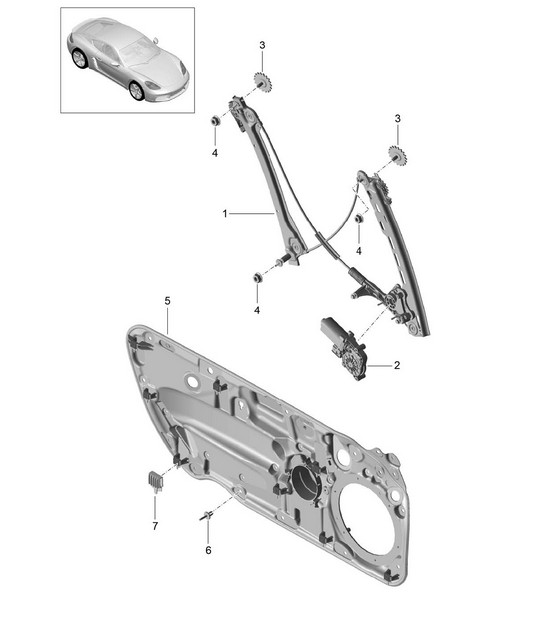 Window regulator 718C (982C) Cayman 2017>>
