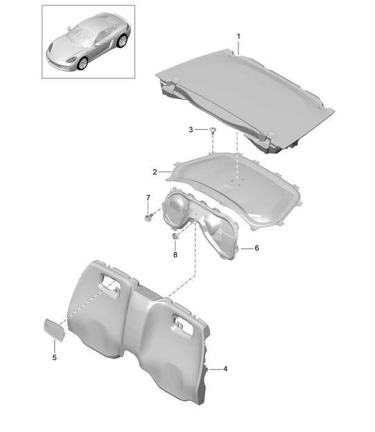 Linings / Engine bay  718C (982C) Cayman 2017>>