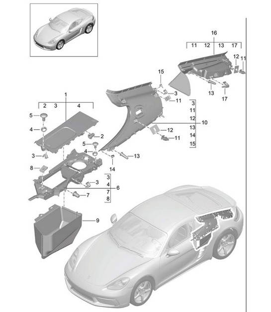 Diagram 807-030 Porsche Macan (95B) MK1 (2014-2018) Body