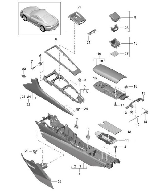Diagram 809-020 Porsche 997 (911) MK1 2005-2008 Body