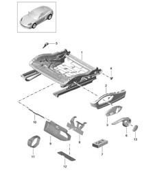 Seat frame / sports seat / Accessories / Bracket / Fire extinguishers (PR:313,314, 321,322) 718C (982C) Cayman 2017>>