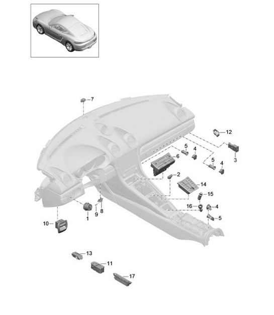Diagram 903-005 Porsche Macan (95B) MK1 (2014-2018) Materiale elettrico