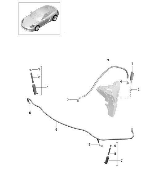 Headlight washer system (PR:288) 718C (98C) Cayman 2017>>
