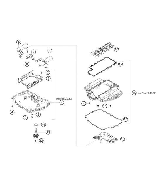 Diagram 1.1-10 Porsche Cayman 987C / 981C (2005-2016) Engine